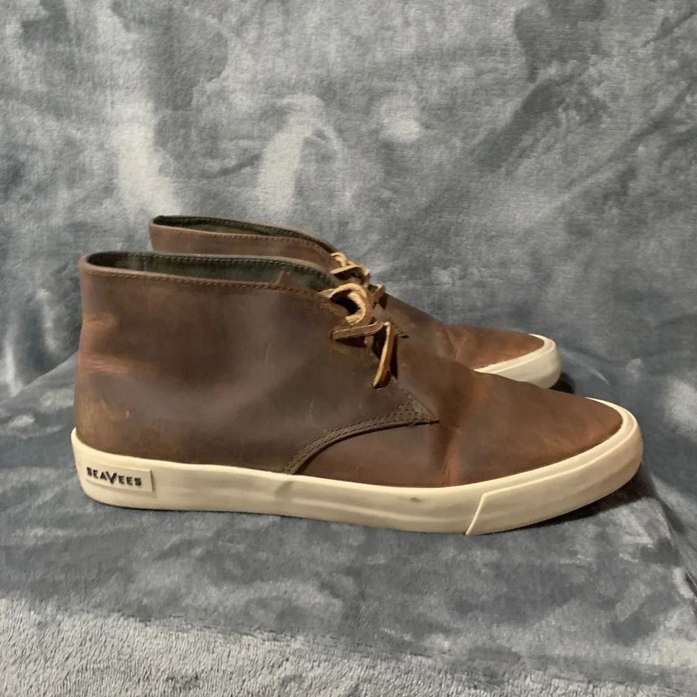 SeaVees Maslon Desert Boot Brown Rugged Oiled Leather Chukka Sneaker Mens 10.5
